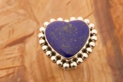 Artie Yellowhorse Genuine Blue Lapis Sterling Silver Heart Ring